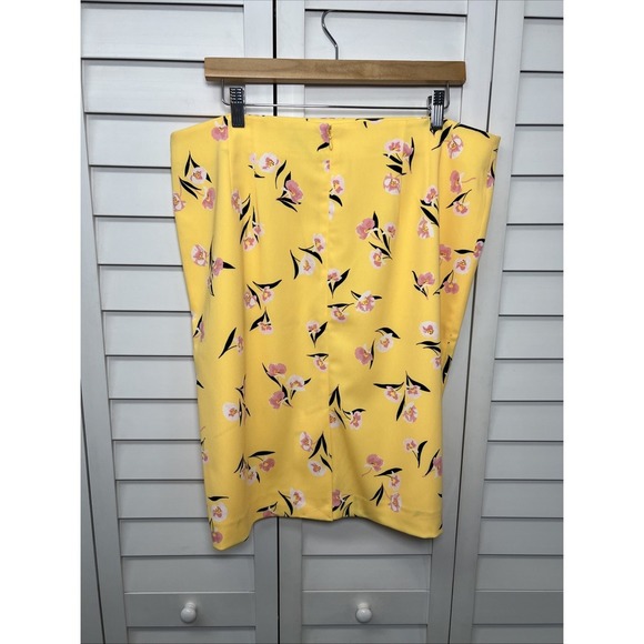 Ann Taylor Floral Lined Pencil Skirt Women's Size 14 Yellow Floral NWT - Picture 6 of 8